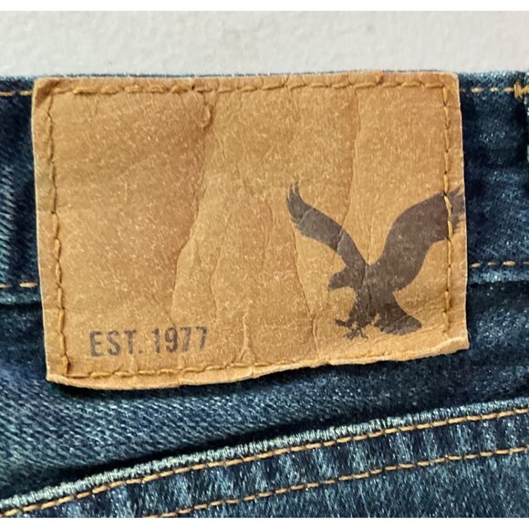 American Eagle Outfitters Mens Blue Denim Jeans 34x32 Relaxed Fit 100% Cotton - Picture 5 of 9